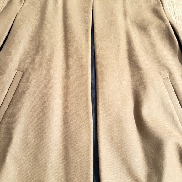 ZARA Manteco Wool Toggle Cape Jacket Coat Camel Brown Swingy Pockets small - Picture 6 of 10